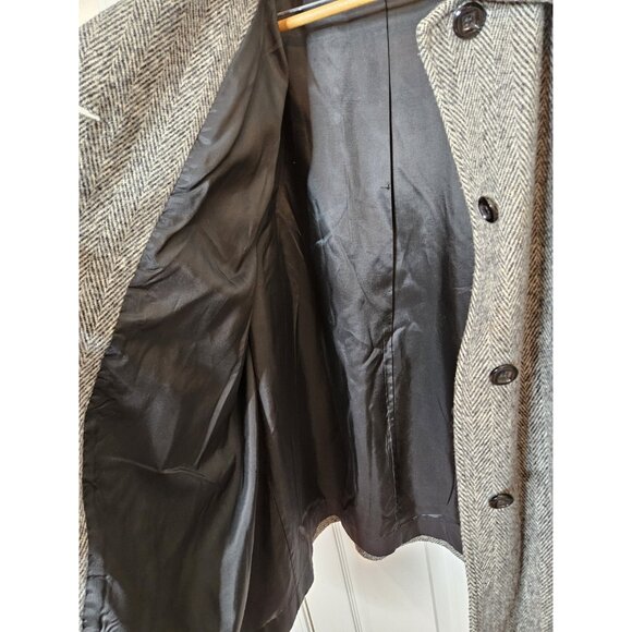 Herman Kay Wool Pea Coat Jacket Gray 3 Button Closure USA VINTAGE 90S 22wp USA - Picture 10 of 12